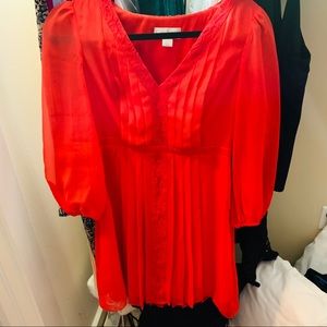 Jessica Simpson Red Pleated Dress